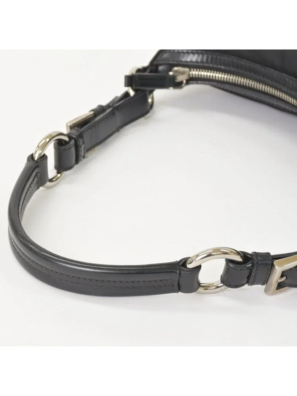 Prada Bag Triangle Logo Nylon Black Silver